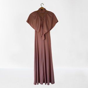 Vintage 80's Flap Sleeve Maxi Dress